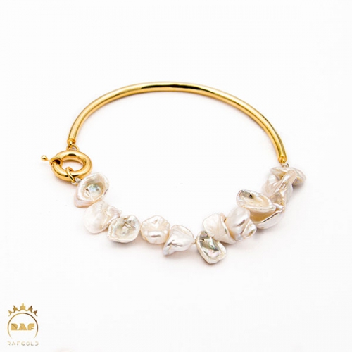دستبند طلا زنانه مروارید باروک  WD210S