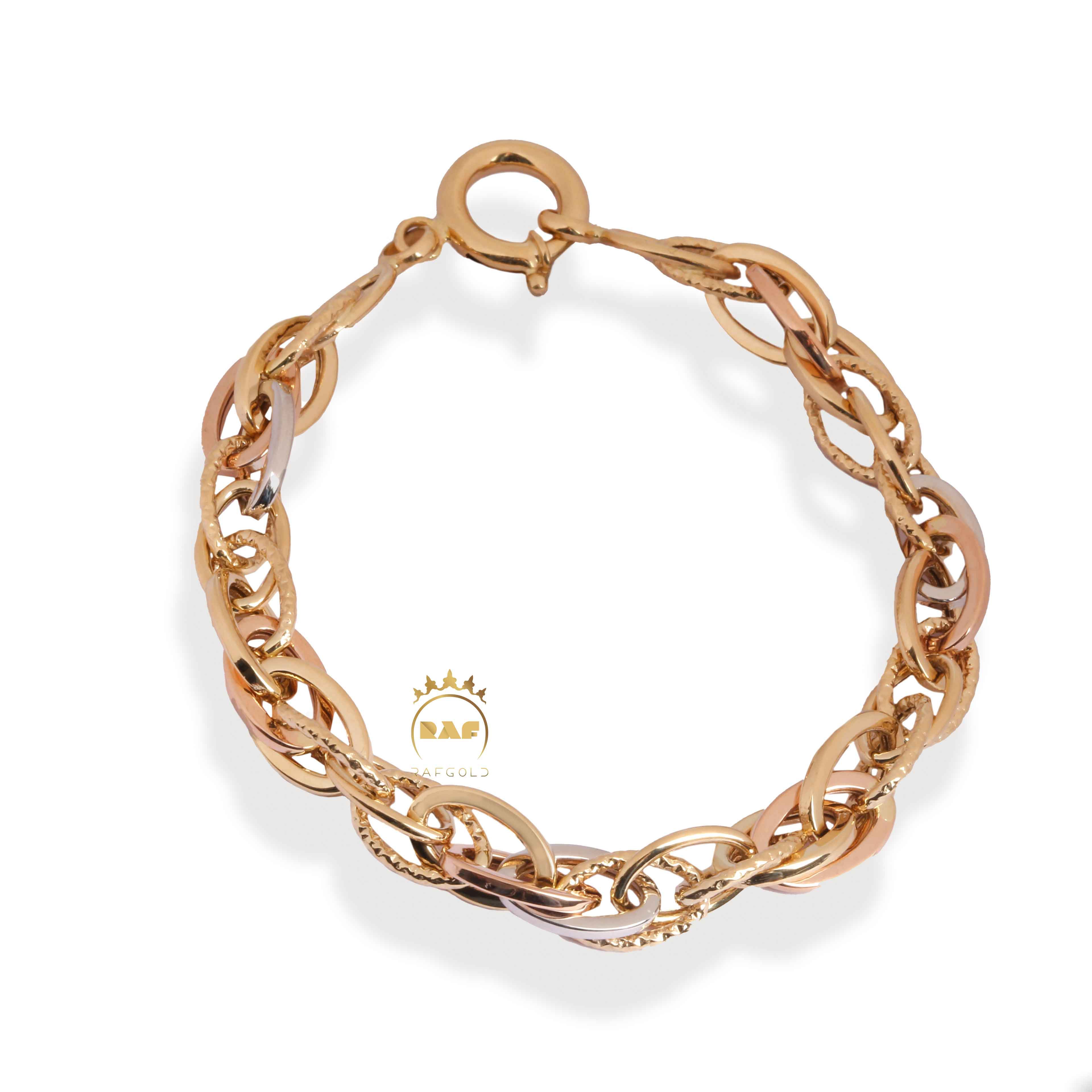 دستبند طلا زنانه شنل 3رنگ  WD170Z