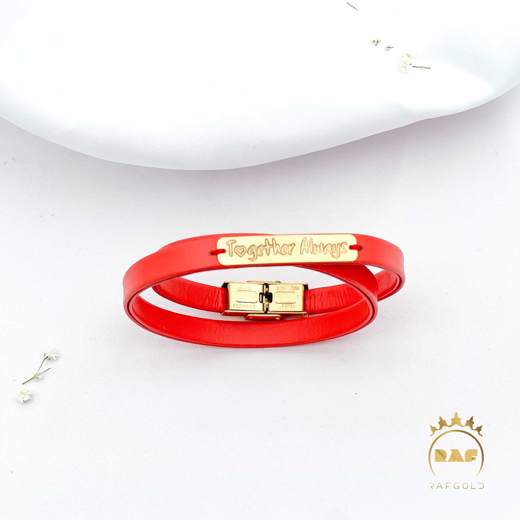 دستبند طلا زنانه پلاک چرم اسپرت WD213L