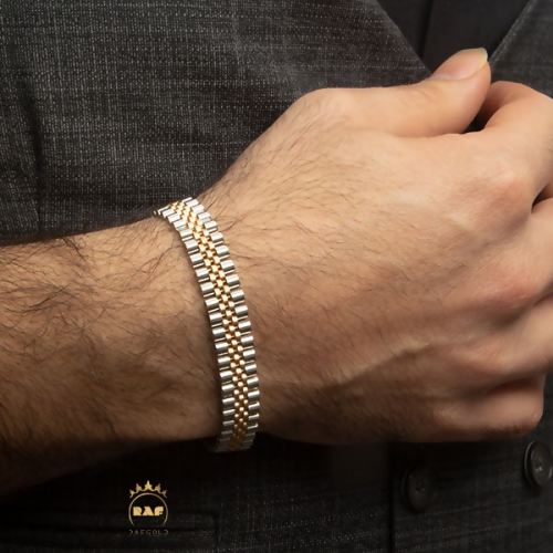 دستبند طلا مردانه رولکس   MD166Z