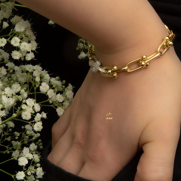 دستبند طلا زنانه تیفانی زرد اتمی  WD182S