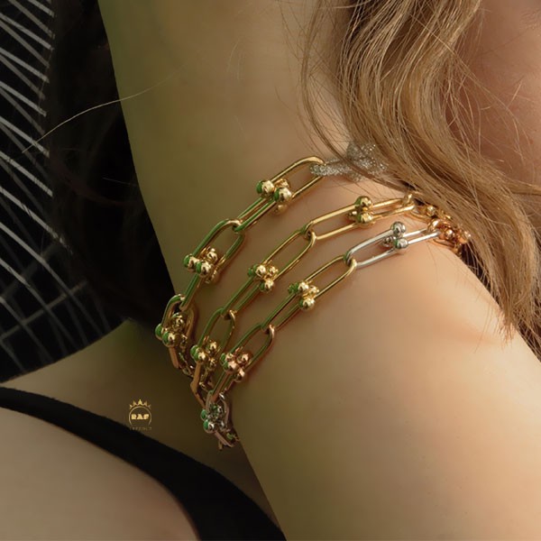 دستبند طلا زنانه تیفانی 3 رنگ WD184Z