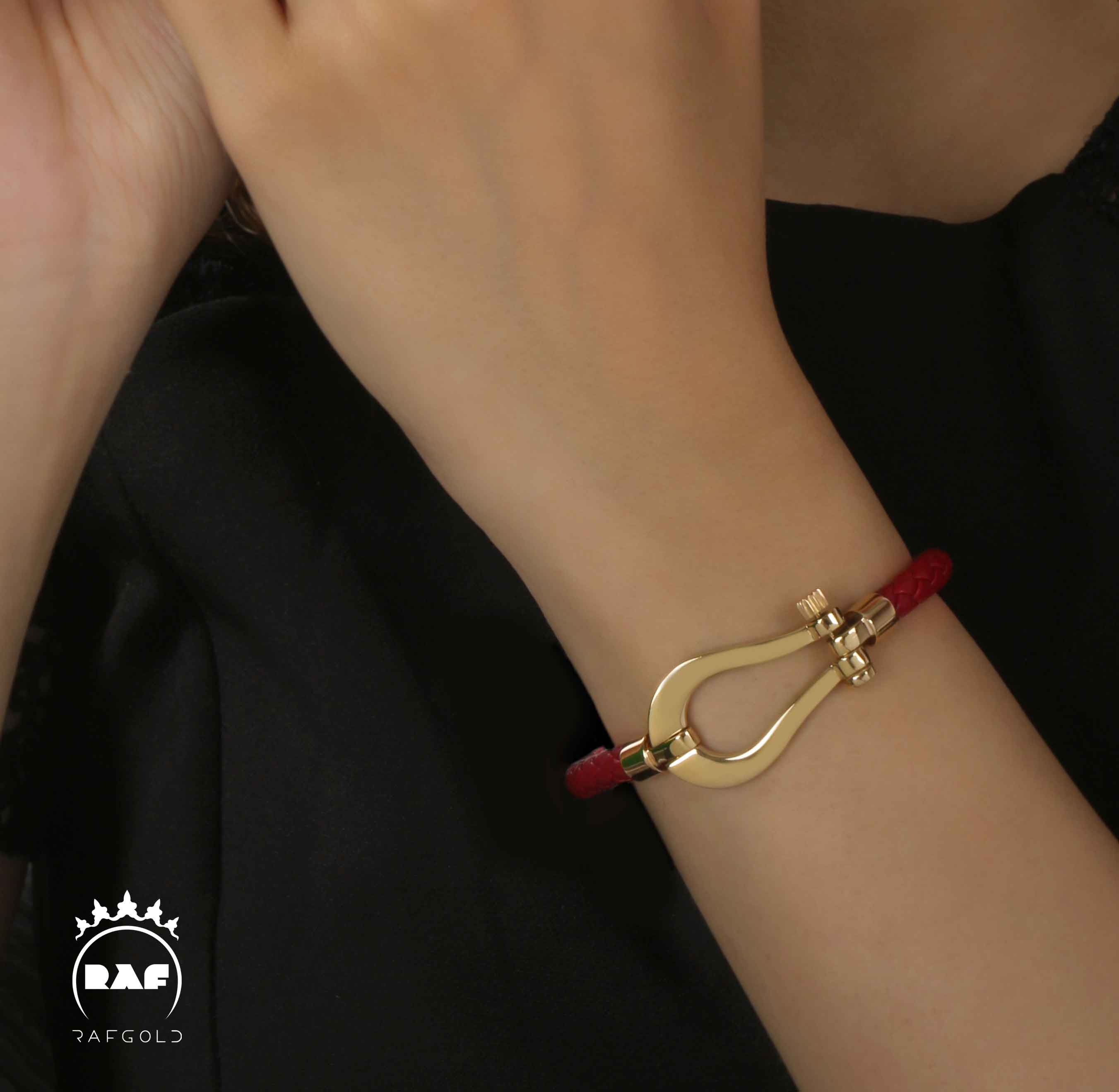 دستبند طلا زنانه چرمی امگا WD120L