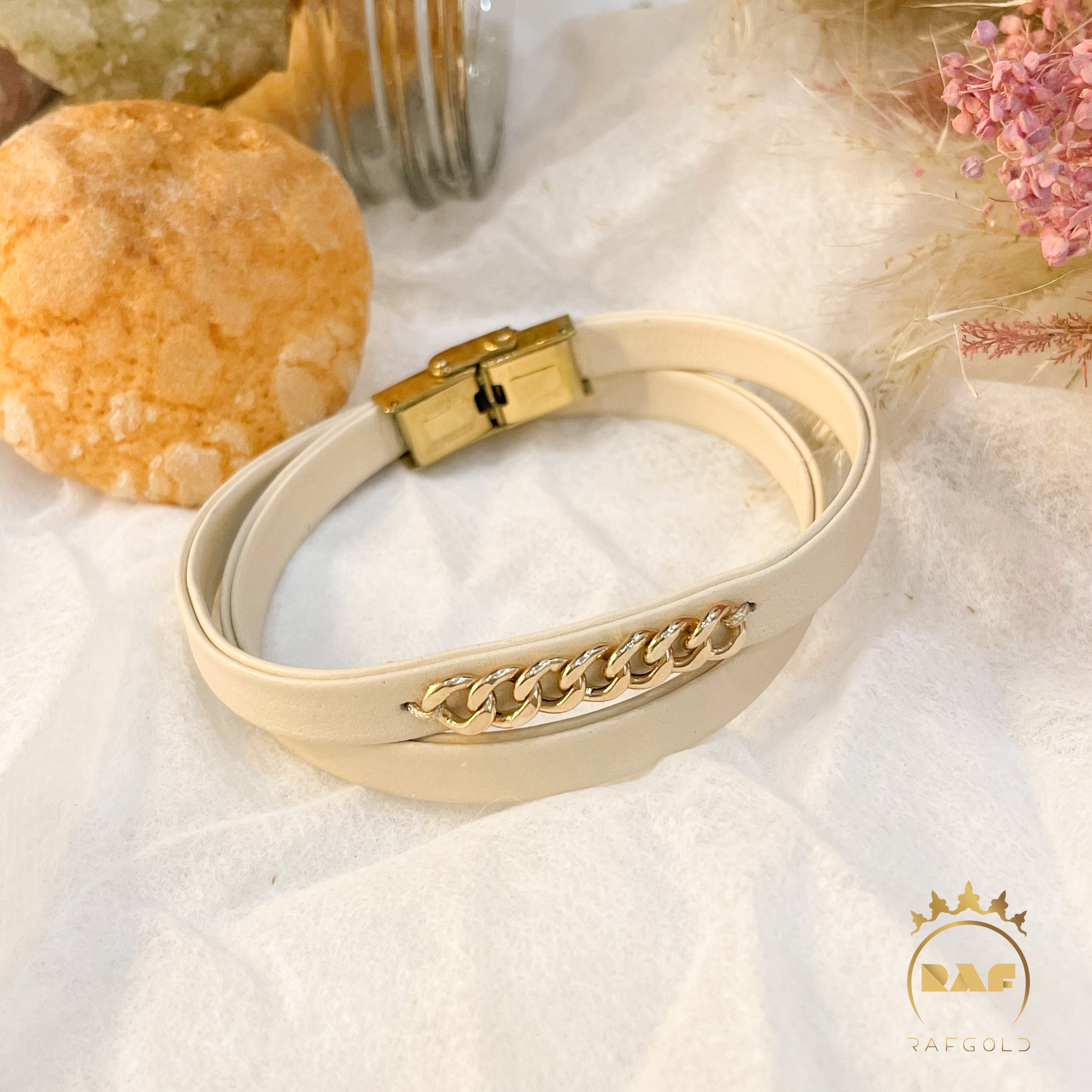 دستبند طلا زنانه چرمی کارتیر WD213L