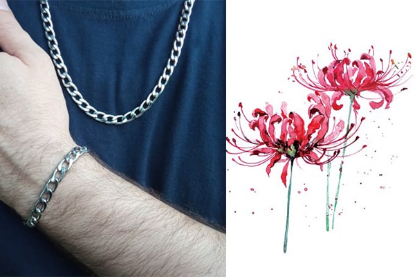 استفاده از زنجیر طلا مردانه همراه با دستبند ست ترکیب زیبایی در استایل به وجود می آورد.